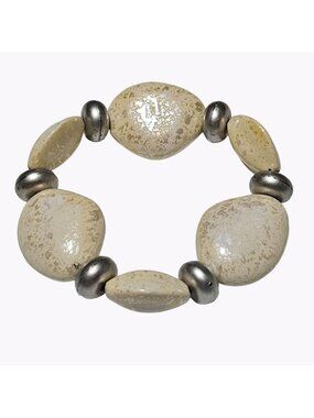 Boho Rock Beaded Stretch Bracelet Statement Nature Fashion Jewelry Women